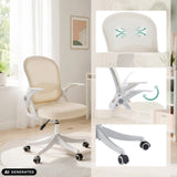 Beige Naluro Home Office kontorsstol med andningsbart ryggstöd och hjulstjärna från hjh OFFICE (AI-genererad bild)