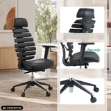 Svart professionell kontorsstol ERGO LINE II PRO i läder med justerbara armstöd från hjh OFFICE (AI-genererad bild)