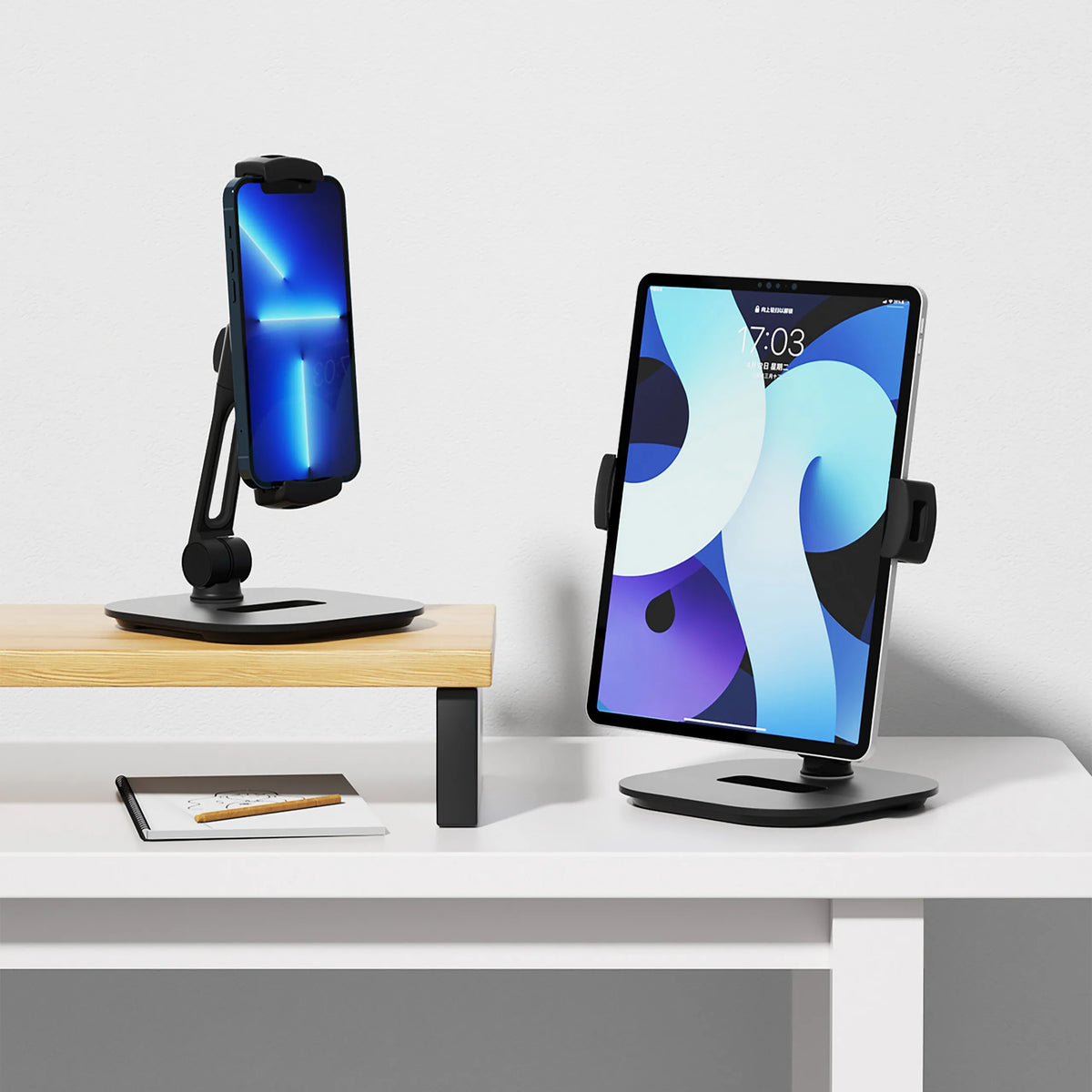 Hållare för mobiltelefon & surfplatta FLEXMOBI IV i svart för smartphone och surfplatta från hjh OFFICE