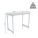 Måttritning av Skrivbord WORKSPACE I med 100 × 50 cm och 200 kg belastningskapacitet från hjh OFFICE