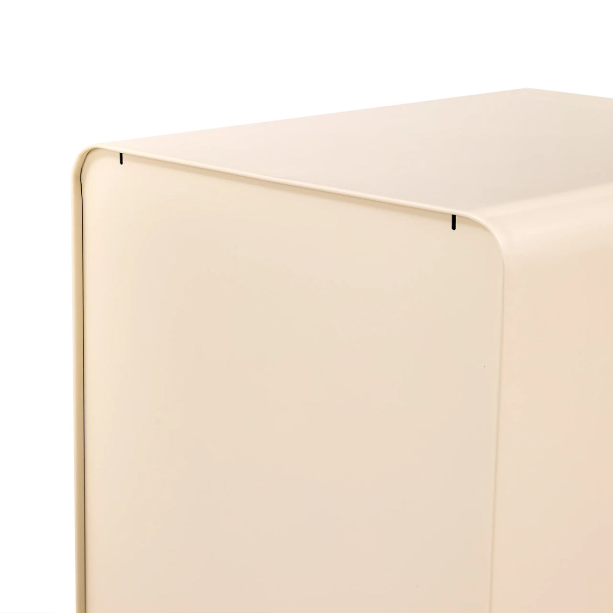Övre bakre hörnet av den beige lackerade metallrullcontainern COLOR PLUS I från hjh OFFICE