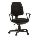 Svart Home Office kontorsstol CITY 10 med nätrygg, armstöd och femstjärnig fotkorsbas med hjul från hjh OFFICE – 360-gradersvy (framifrån 20°)