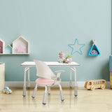 Barnstol KID GRO SET i rosa med ett vitt skrivbord i ett barnrum från hjh OFFICE