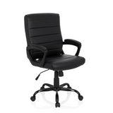 Svart Home Office chefsfåtölj ERGOSMOOTH BIG med quiltad klädsel och femhjulig bas från hjh OFFICE – 360-gradersvy (snett framifrån 40°)