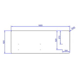 Teknisk ritning av Bordsskärmvägg FLEXMIUT D 160 med 160 x 62 cm från hjh OFFICE
