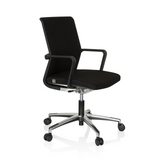 Svart Professionell kontorsstol MOVE-TEC 3D med armstöd och femhjulig fotkorsbas från hjh OFFICE – 360-gradersvy (snett framifrån 60°)