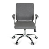 Mörkgrå Home Office chefsfåtölj CHARLES I med armstöd och femhjulig fotkorsbas från hjh OFFICE – 360-gradersvy (framifrån 0°)