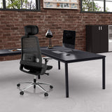Svart Professionell kontorsstol BRACIO med nätryggstöd och nackstöd från hjh OFFICE