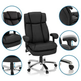 snurrstol BUILDER XXL I i svart konstläder med justerbara armstöd från hjh OFFICE