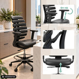 Justerbara armstöd och sitthöjd på ERGO LINE II WORK bardiskstolen från hjh OFFICE (AI-genererad bild)