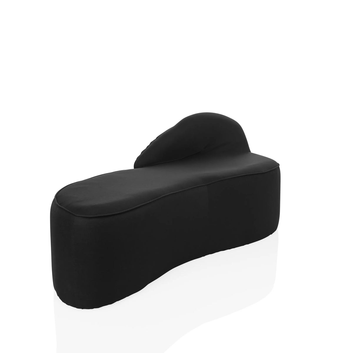 Svart loungesoffa BARACOA med organisk form och integrerat ryggstöd från hjh OFFICE – 360-gradersvy (snett framifrån 45°)
