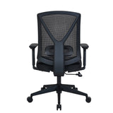 Baksida av Professionell kontorsstol Mirou i svart med nätryggstöd från hjh OFFICE