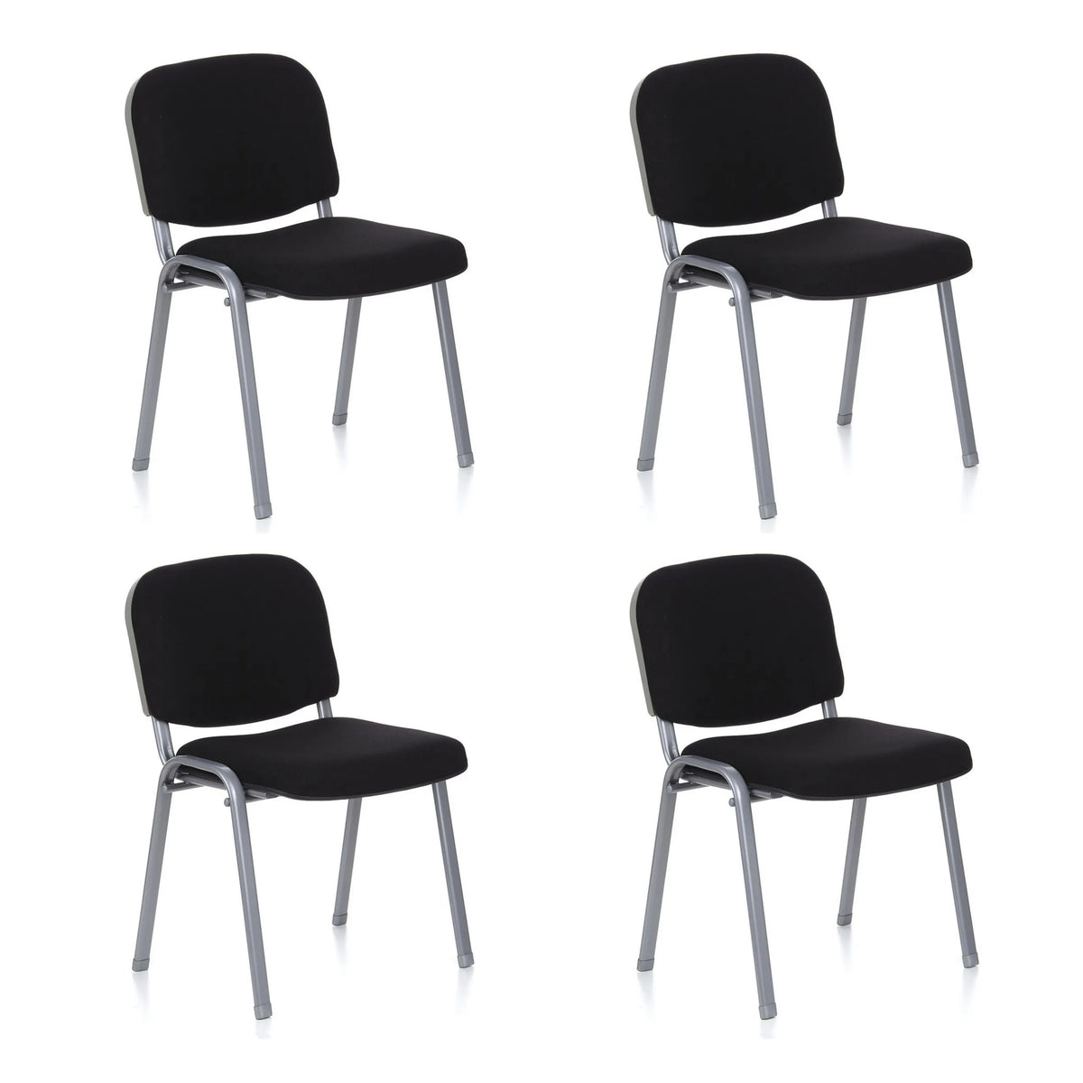 Set om fyra XT 600 S fyrbenta stolar i svart med silverfärgad ram från hjh OFFICE