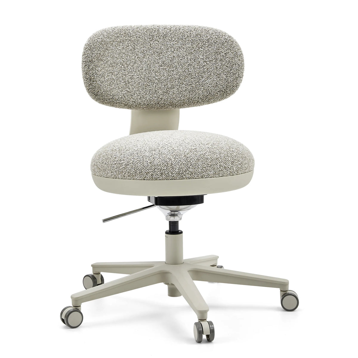 Grå Home Office kontorsstol SITMOTION W med strukturerat tygöverdrag och femhjulig fotkorsbas från hjh OFFICE – 360-gradersvy (framifrån 15°)