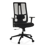 Svart Professionell kontorsstol TRAMORE BASE med nätrygg och femkorsfot med hjul från hjh OFFICE – 360-gradersvy (framifrån 15°)