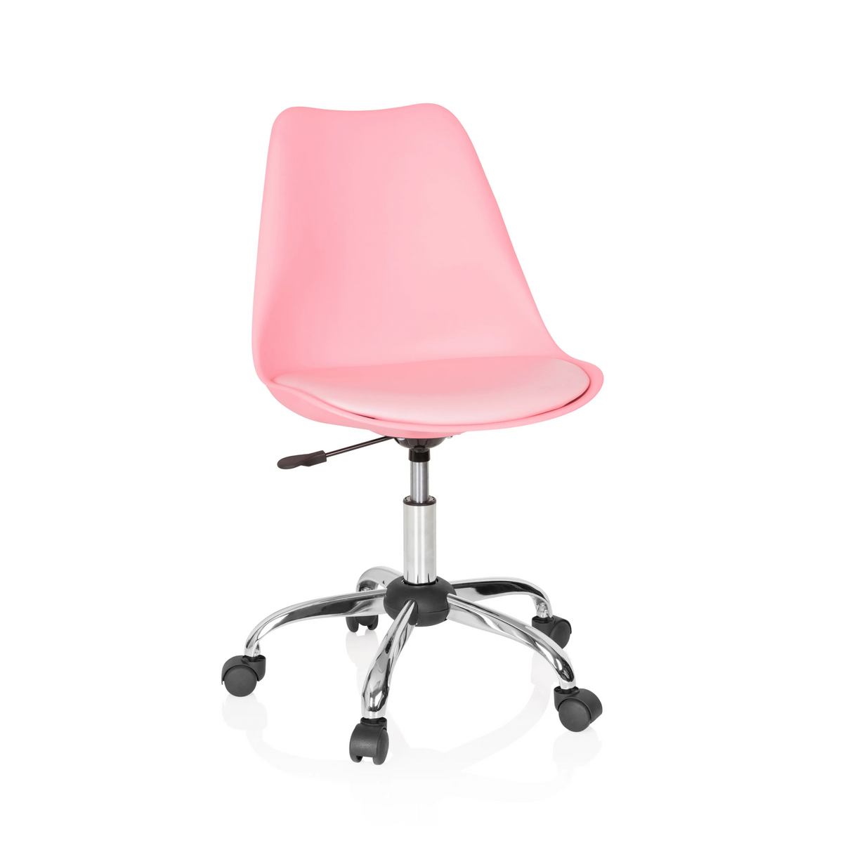 Rosa Home Office kontorsstol FANCY PRO med stjärnfot och fem hjul från hjh OFFICE – 360-gradersvy (framifrån 20°)