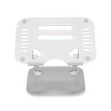 Silverfärgat Underlägg för bärbar dator LAPTOP STAND med perforerad yta och stativ från hjh OFFICE – 360-gradersvy (framifrån 0°)