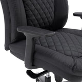Armstöd och quiltad konstläderklädsel på XXL Pullmann Gen2 snurrstolen i svart från hjh OFFICE