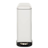 Vit papperskorg CLEAN SLIM med fotpedal och rundat lock från hjh OFFICE – 360-gradersvy (framifrån 0°)