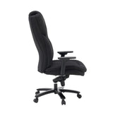 Sidvy av XXL Pullmann Gen2 snurrstol med svart tygklädsel och armstöd från hjh OFFICE