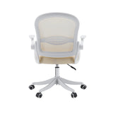 Baksidan av Naluro Home Office kontorsstol i beige med nätryggstöd och vitt stjärnfot från hjh OFFICE