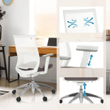 Andningsbart ryggstöd, höjjusterbara armstöd och gasfjäder på Professionell kontorsstol ASPEN WHITE från hjh OFFICE