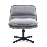 Mörkgrå Loungefåtölj Criss-Cross 20 med stoppning och svart stjärnfot från hjh LIVING – 360-gradersvy (framifrån 0°)