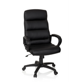 Svart Professionell chefsfåtölj FUTURA 100 med quiltad stoppning och femhjulig fotkorsbas från hjh OFFICE – 360-gradersvy (framifrån 20°)
