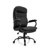 Svart snurrstol RELAX XXL B i konstläder med stjärnfot och fem hjul från hjh OFFICE – 360-gradersvy (snett framifrån 40°)