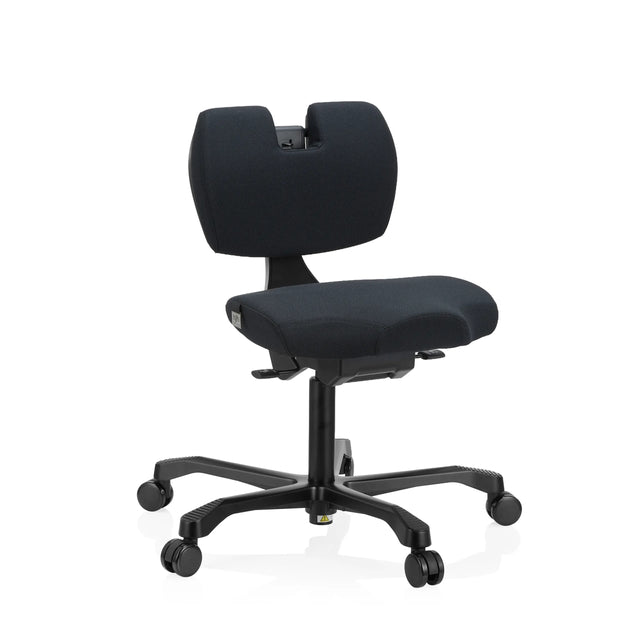 Kontorsstol EvoShift med svart tygbeklädnad och fem hjul från hjh OFFICE