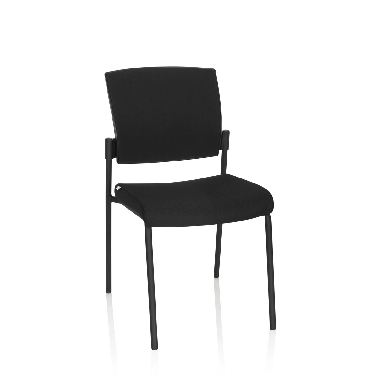 Svart Fyrbent stol K9 V PRO med vaddering på sits och ryggstöd från hjh OFFICE – 360-gradersvy (framifrån 20°)