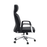 Professionell chefsfåtölj VELVET ECO i svart med kromad stjärnfot och mattahjul från hjh OFFICE