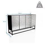 Måttskiss av Byrå METALLIO med 140 × 80 cm och en belastningsförmåga på 60 kg från hjh LIVING