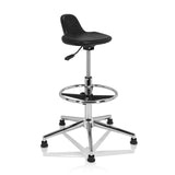 Svart Svängbar stol TOP WORK 03 I med gasfjäder, fotring och fyrstjärnigt underrede från hjh OFFICE