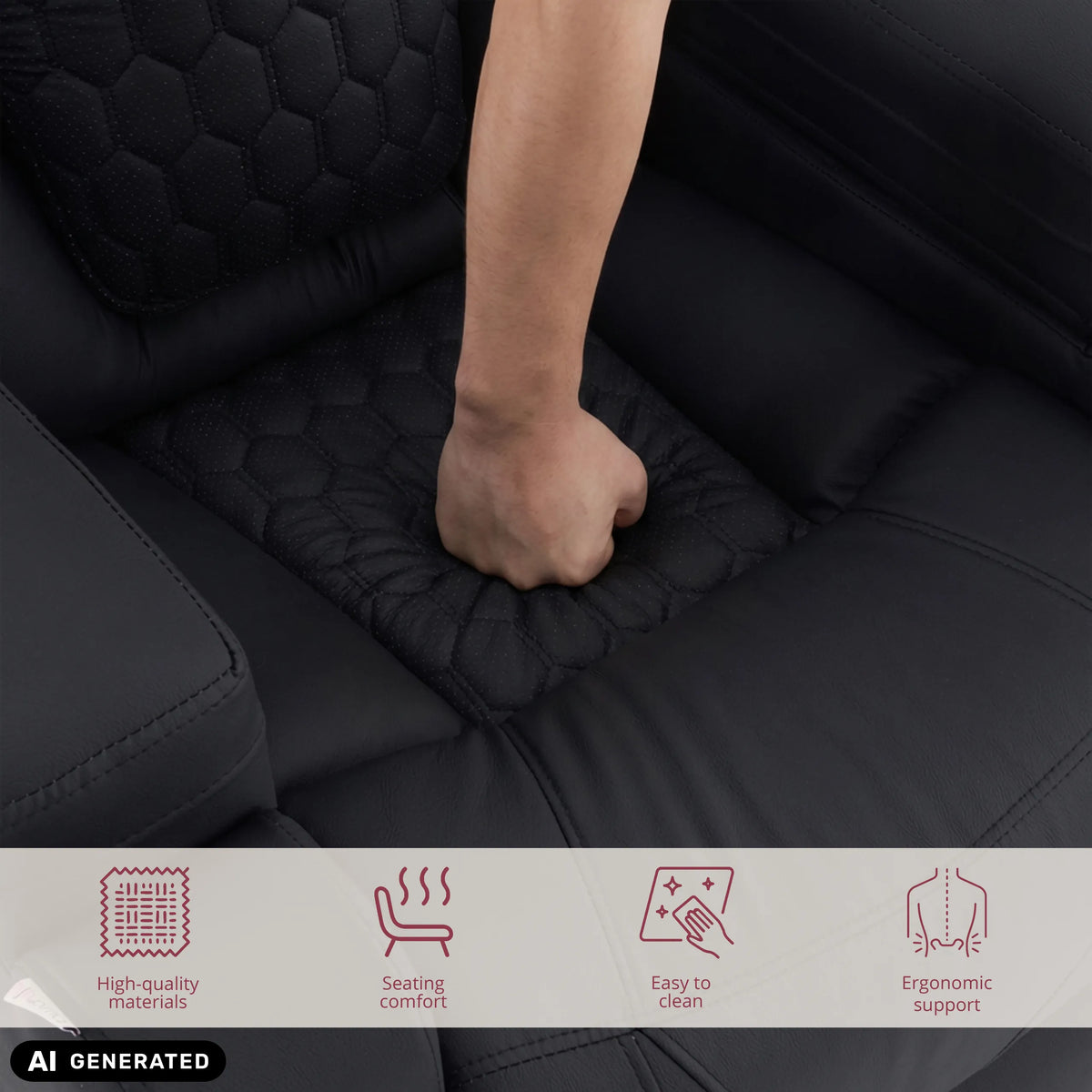 Klädsel på Game Sport RX loungefåtölj i svart från hjh OFFICE (AI-genererad bild)