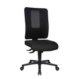Svart Professionell kontorsstol HJH WORK BASIC med nätrygg och femhjulig bas från Topstar – 360-gradersvy (snett framifrån 60°)
