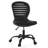 Svart Home Office kontorsstol CASLA med nätrygg och femstjärnig fotkorsbas med hjul från hjh OFFICE – 360-gradersvy (framifrån 15°)