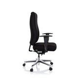 Svart Professionell kontorsstol FORCOM med armstöd och femhjulig fotkorsbas från hjh OFFICE – 360-gradersvy (sidoprofil 80°)