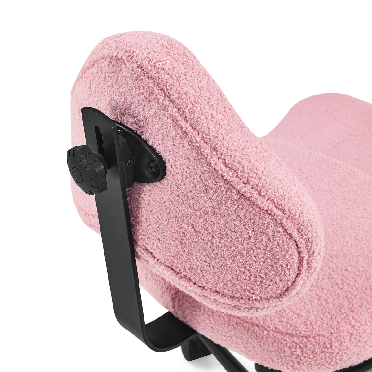 Svart justeringsanordning och rosa strukturtyg på Asanasit meditationsstol från hjh LIVING