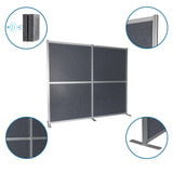 Grå FLEXMIUT MODUL skärmväggar med aluminiumram, T-fot och ljudabsorberande fyllning från hjh OFFICE