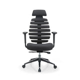 Svart Professionell kontorsstol ERGO LINE II PRO med tygklädsel och femhjuligt fotkors från hjh OFFICE – 360-gradersvy (framifrån 0°)