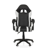Svartvit Spelstol GAMEBREAKER W02 med femkorsfot med hjul från MyBuero – 360-gradersvy (framifrån 0°)
