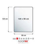 Teknisk ritning av Skyddsmatta ULTIMAT II med 120 x 90 cm från Floortex