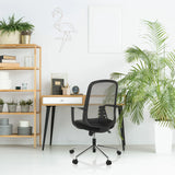 Svart Home Office kontorsstol SEDIOLO B med nätryggstöd och armstöd från hjh OFFICE