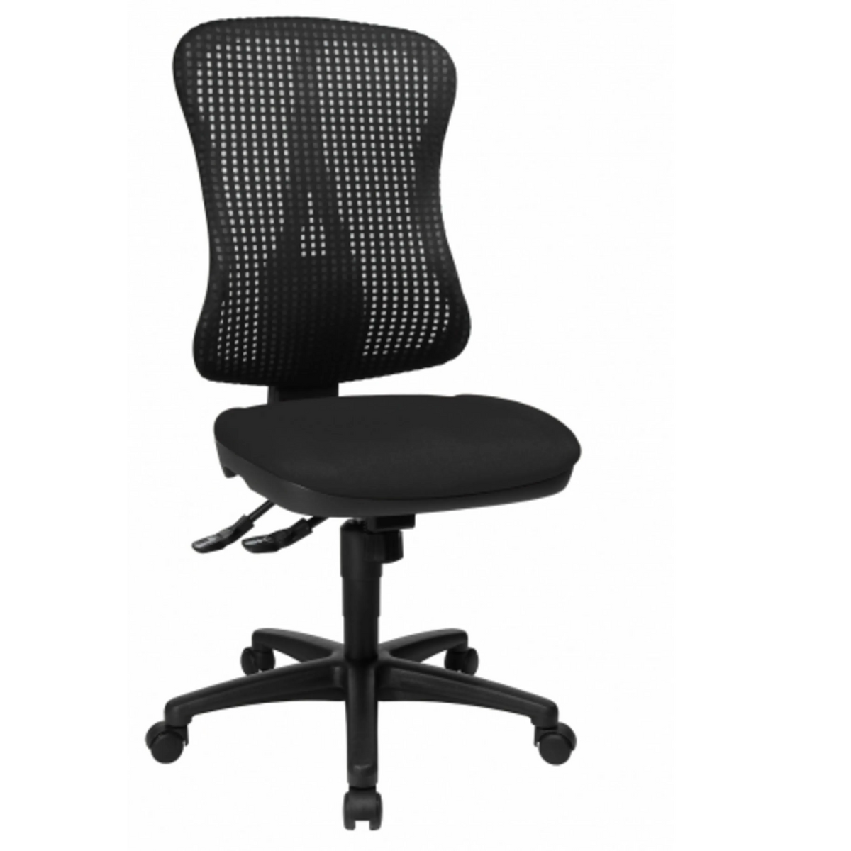 Schwarzer Profi-Bürostuhl HJH SOLUTION BASIC mit Netzrückenlehne und Rollenkreuz von Topstar