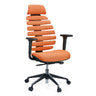 Professionell kontorsstol ERGO LINE II PRO med orange tygbeklädnad och svart fotkors från hjh OFFICE