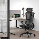 Professionell kontorsstol Ergo U2 Pro3 med nätöverdrag i nylon i svart från hjh OFFICE (AI-genererad bild)