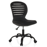Svart Home Office kontorsstol CASLA med nätrygg och femstjärnig fotkorsbas med hjul från hjh OFFICE – 360-gradersvy (snett framifrån 30°)