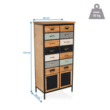 Måttvy av Byrå CONTINENTO HIGH med 123 × 60 cm och en belastningskapacitet på 50 kg från hjh LIVING
