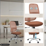Professionell kontorsstol Minoro W i vitt och brunt med detaljer av ryggstöd och sitthöjd från hjh OFFICE (AI-genererad bild)